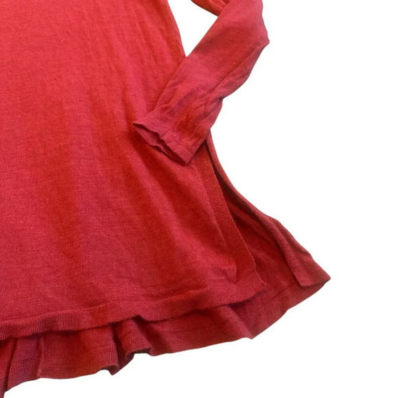 Eileen Fisher Red Orange Pullover Sweater Long Length Merino Wool Size XS Womens - Picture 5 of 11